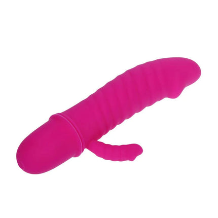 Vibrationsspielzeug flirtation arnd von pretty love aus pinkem silikon mit geriffelter oberfläche und kleinem schwanz