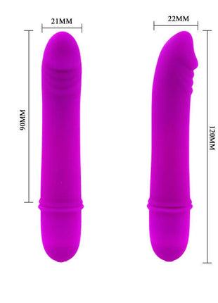 Vibranter lila silikonflirtationsbeck vibrator mit strukturierten rippen und abgerundeten enden von Pretty Love