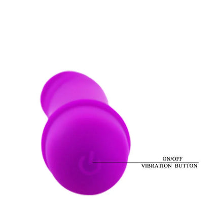 Lila silikon vibrator mit rundem, bauchigem kopf und konisch zulaufendem schaft von pretty love flirtation beck vibrator
