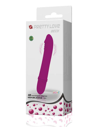 Lila silikon vibrierender vibrator im prettylove flirtation beck packaging