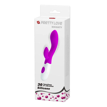 Prätty love flirtation brighty silikon vibrotor in lila und weiß in der originalverpackung