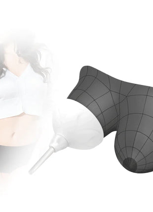 Schwarze mesh silikon-brustform mit weißem kunststoffdüsenaufsatz aus pretty love flirtation fantasy partner nippelstimulator