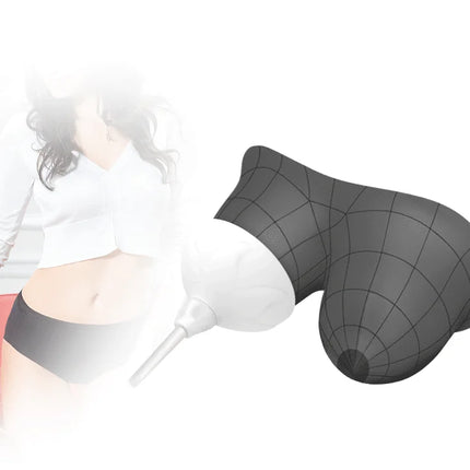 Schwarze mesh silikon-brustform mit weißem kunststoffdüsenaufsatz aus pretty love flirtation fantasy partner nippelstimulator