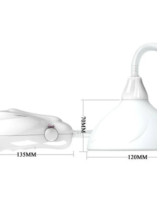 Weißer plastik wandlampen mit gebogenem griff und kuppelförmigem schirm beim pretty love flirtation fantasy partner nippelstimulator