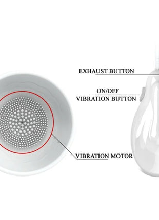Weißer handvibrator aus plastik mit glatter glänzender oberfläche und ergonomischer tropfenform von pretty love
