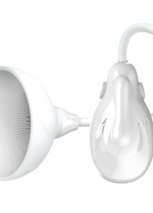 Weißer silikon dental absaugschlauch mit gebogenem griff und trichterförmigem kopf von Pretty Love Flirtation Fantasy Partner Nippelstimulator