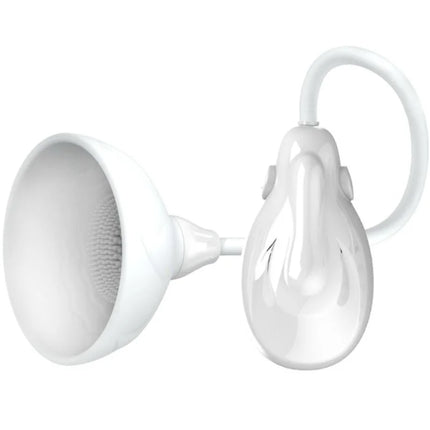 Weißer silikon dental absaugschlauch mit gebogenem griff und trichterförmigem kopf von Pretty Love Flirtation Fantasy Partner Nippelstimulator