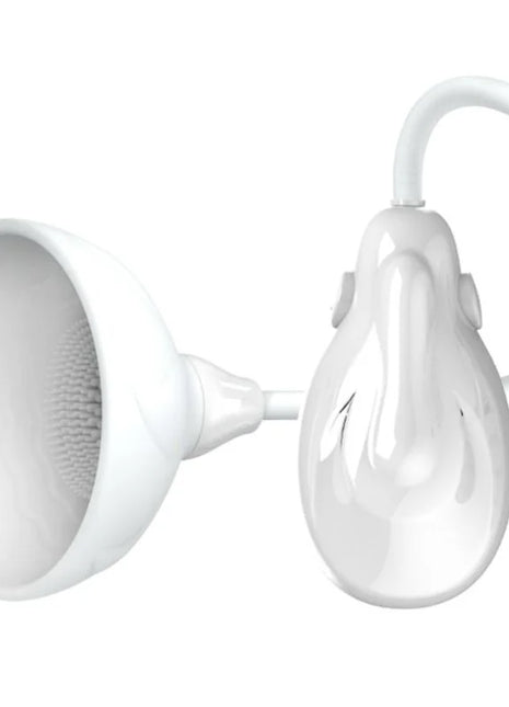Weißer silikon dental absaugschlauch mit gebogenem griff und trichterförmigem kopf von Pretty Love Flirtation Fantasy Partner Nippelstimulator