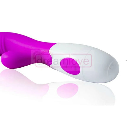 Vibrant lila und weiße silikon vibrator mit abgerundetem ergonomischem design von pretty love flirtation
