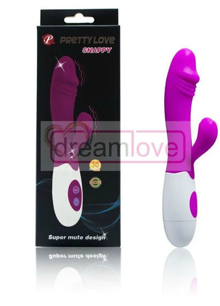 Prettylove flirtation schnitziger vibrator in lila und weiß mit schlankem ergonomischem design und schnappvibration