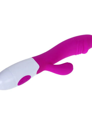 Pink und weiße silikon rabisförmige vibrator mit glattem ergonomischem design von pretty love flirtation