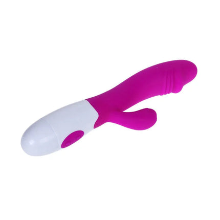 Pink und weiße silikon rabisförmige vibrator mit glattem ergonomischem design von pretty love flirtation