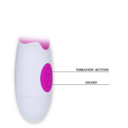 Weißer und pinker silikon-ei-vibrator mit glattem, abgerundetem design von Pretty Love Flirtation