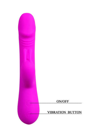 Ein pinker silikon vibrator in kaninchenform mit ein- aus schalter und vibrationskontrolle von pretty love