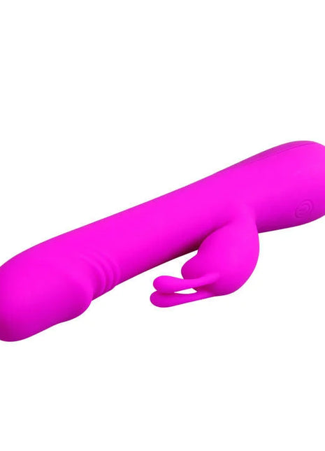 Prettylove flirtation vibrator mit kaninchen in lebendigem pink aus silikon mit glattem, rundem design und weicher oberfläche