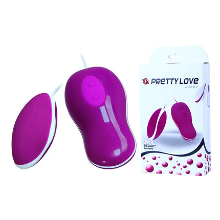 Pretty love flirtation vibrierendes ei mit fernbedienung avery in lila und weiß aus silikon mit ergonomischem design