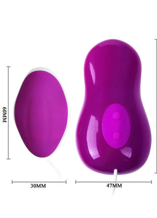 Vibrierendes ei pretty love flirtation in lila silikon mit glänzender oberfläche und ovalem bedienfeld
