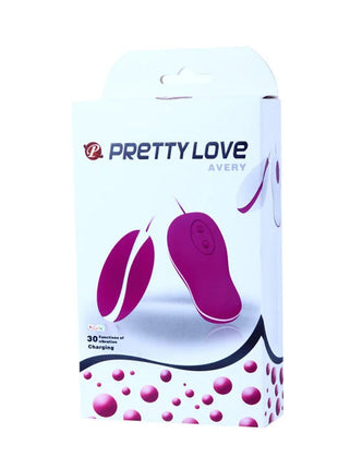 Purple prettylove avery vibrierendes ei mit fernbedienung in glänzender plastikverpackung mit modernem design