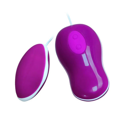 Vibrierendes ei mit fernbedienung avery von pretty love in lebhaftem lila und weiß aus silikon mit ergonomischem design