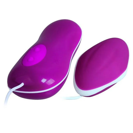 Pretty love flirtation vibrierendes ei avery lila silikon mit weißem rand und stromkabel