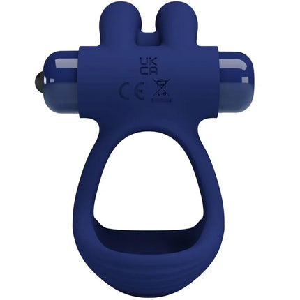 PRETTY LOVE - FRANCISCO DOPPELTER VIBRATIONSRING KANINCHEN BLAU - Penisring mit Vibration