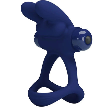 PRETTY LOVE - FRANCISCO DOPPELTER VIBRATIONSRING KANINCHEN BLAU - Penisring mit Vibration