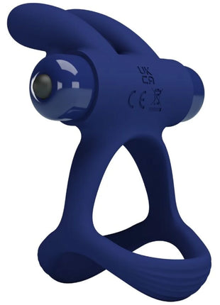 PRETTY LOVE - FRANCISCO DOPPELTER VIBRATIONSRING KANINCHEN BLAU - Penisring mit Vibration