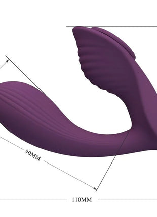 Lila silikon adult toy mit gebogenem flügelartigem design und strukturierter oberfläche von pretty love franz massager und vibrator