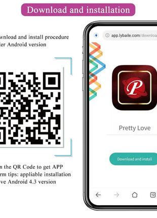 Rotes und goldenes pretty love app symbol auf smartphone bildschirm für franz massager und vibrator kostenlose app lila