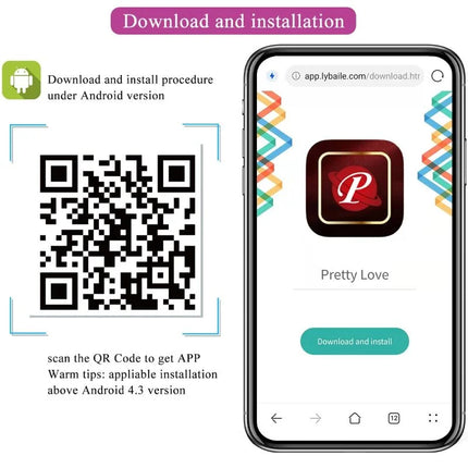 Rotes und goldenes pretty love app symbol auf smartphone bildschirm für franz massager und vibrator kostenlose app lila