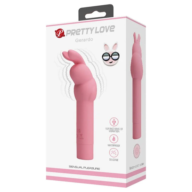 Pretty love gerardo rosa silikon kaninchen vibrator in pink für intime massage und stimulation