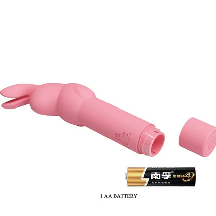 Pink silikon kaninchen vibrator mit abnehmbarem deckel und beiliegender aa batterie von pretty love gerardo rosa