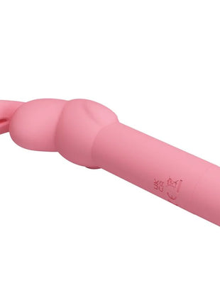 Pink silikon vibrator in kaninchenform mit glatten konturen und zylindrischem griff von pretty love