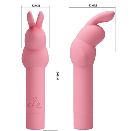 Pretty love gerardo rosa silikon kaninchen vibrator in pink mit runden ohren und gebogenem schwanz