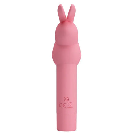 Pink silikon vibrator in form eines hasen mit glatten konturen und matter oberfläche von Pretty Love Gerardo Rosa