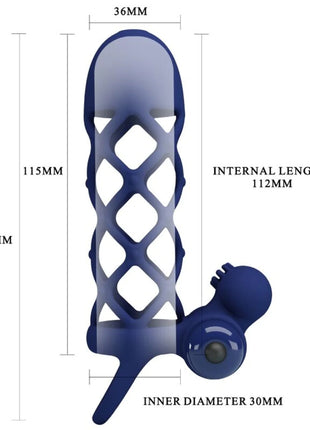 PRETTY LOVE - GIANN VIBRATORRING MIT SILIKONHÜLLE BLAU - Penisring mit Vibration