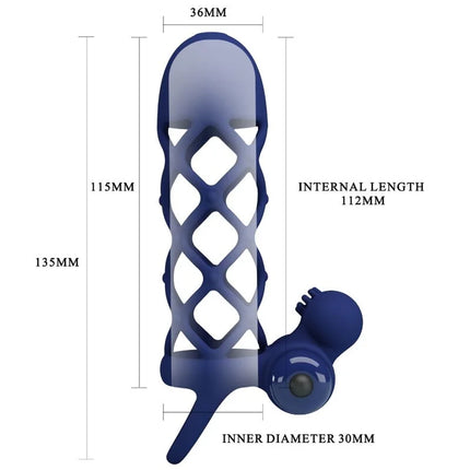 PRETTY LOVE - GIANN VIBRATORRING MIT SILIKONHÜLLE BLAU - Penisring mit Vibration