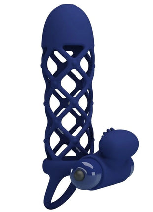 PRETTY LOVE - GIANN VIBRATORRING MIT SILIKONHÜLLE BLAU - Penisring mit Vibration