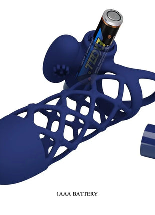 PRETTY LOVE - GIANN VIBRATORRING MIT SILIKONHÜLLE BLAU - Penisring mit Vibration