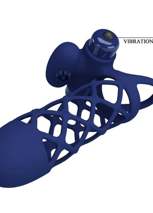 PRETTY LOVE - GIANN VIBRATORRING MIT SILIKONHÜLLE BLAU - Penisring mit Vibration