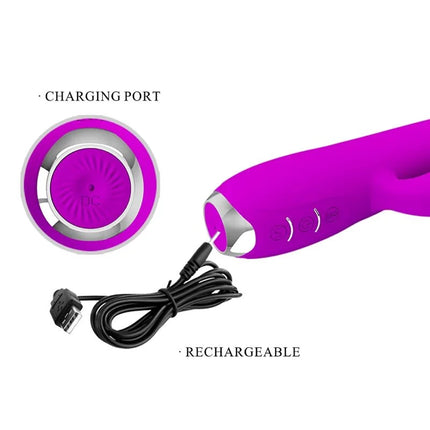 PRETTY LOVE - GLORIA WIEDERAUFLADBARER KANINCHENVIBRATOR WASSERDICHT LILA