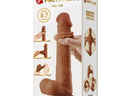 Realistischer brauner silikon dildo 22 cm aus der sliding skin serie von pretty love