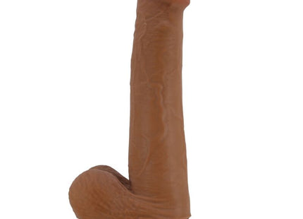 Brauner silikon dildo von pretty love 22 cm mit gerundetem kopf und basis realistisches design