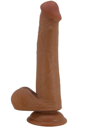 Brauner silikon dildo von pretty love 22 cm mit gerundetem kopf und basis realistisches design