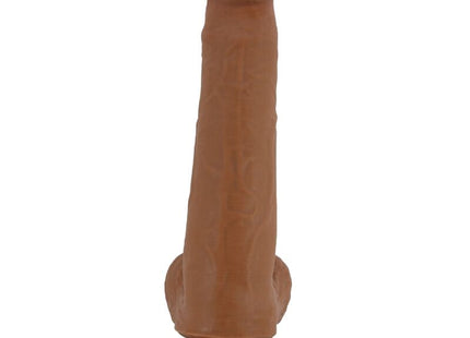 Pretty love großer realistischer dildo 22 cm braun aus silikon mit abgerundetem kopf und strukturierter oberfläche