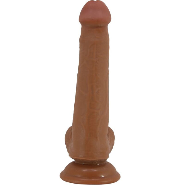 Pretty love großer realistischer dildo 22 cm braun aus silikon mit abgerundetem kopf und strukturierter oberfläche