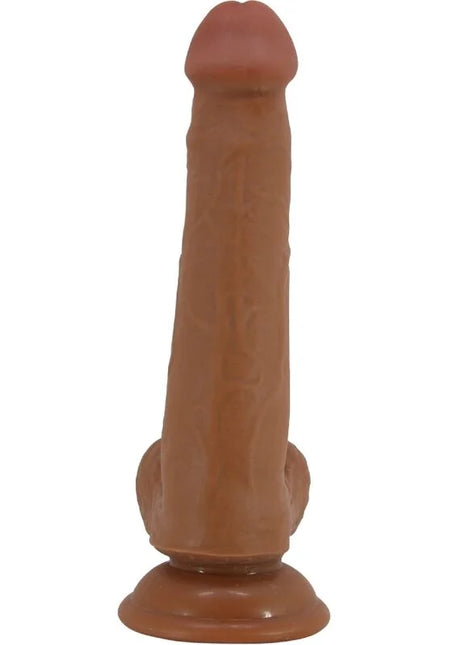 Pretty love großer realistischer dildo 22 cm braun aus silikon mit abgerundetem kopf und strukturierter oberfläche