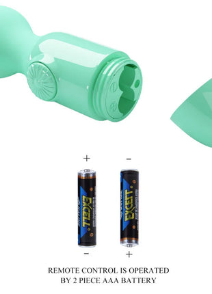 Mintgrüner mini persönlicher massager aus silikon mit vibrationsfunktion abnehmbarer kappe und aaa batterien von pretty love