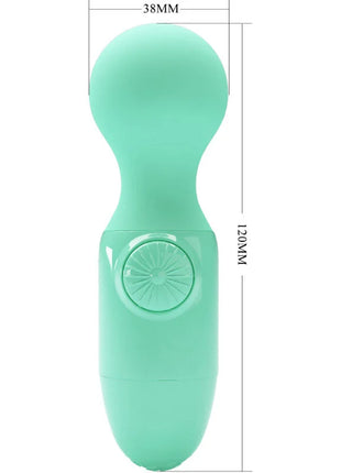 Pretty love grünes mini persönlicher massager mintgrüner silikon vibrierender wand mit abgerundetem kopf und rundem knop