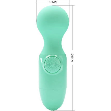 Pretty love grünes mini persönlicher massager mintgrüner silikon vibrierender wand mit abgerundetem kopf und rundem knop